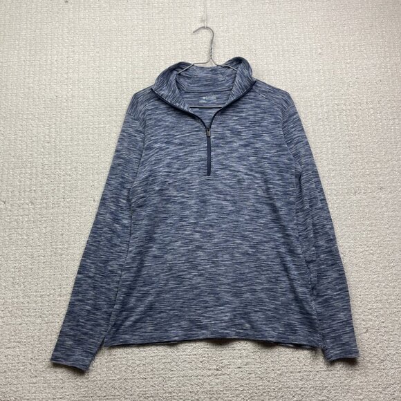 Columbia Quarter zip Pullover Heather blue Women's L Workout mid layer Outdoor - Picture 1 of 11
